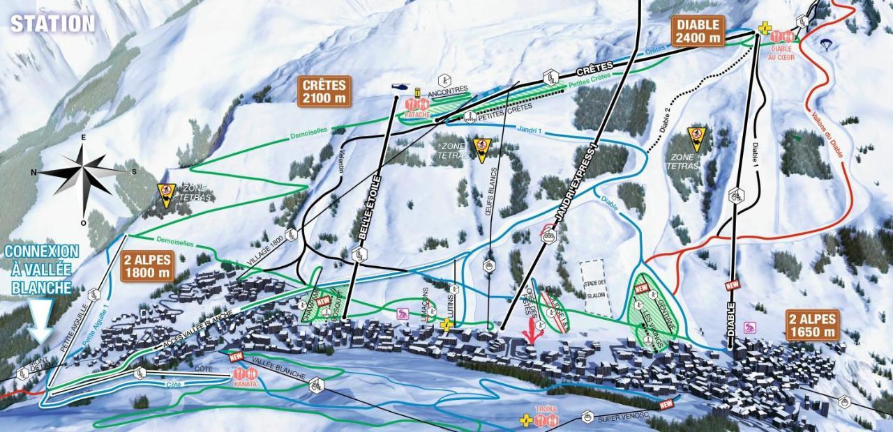 Residence Plein Sud A Cote Jandri Express, Front De Neige, Vue Splendide, Label 2 Alpes, Classe 2 Etoiles Tourisme Les Deux Alpes Exteriér fotografie